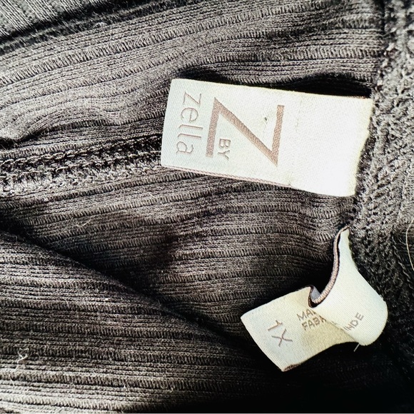 Zella ribbed slouchy open cardigan sweater with pockets - Picture 5 of 5